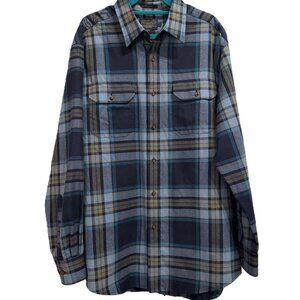 NWOT PENDLETON BRIDGER BLUE PLAID SHIRT MENS L PREPPY CLASSIC
